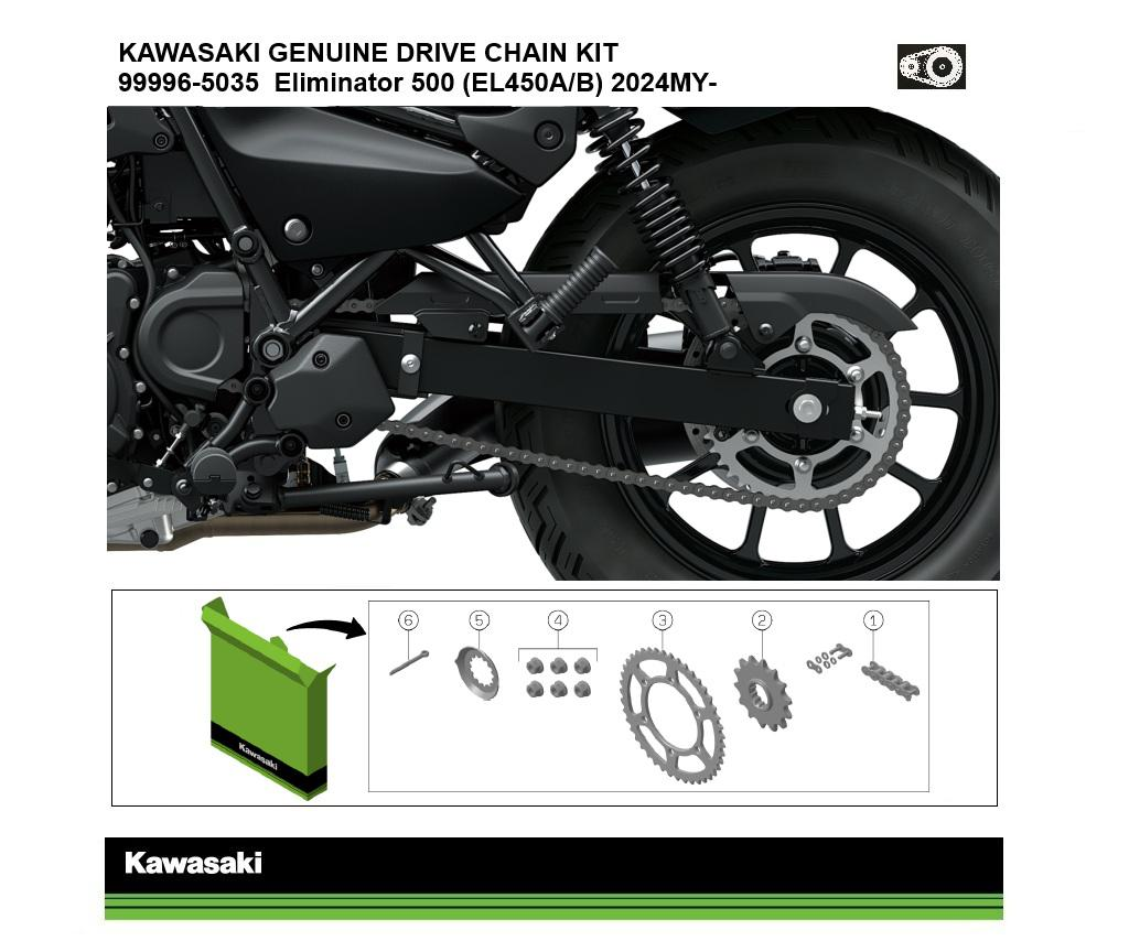 Genuine Chain and Sprocket Kit Eliminator 500/SE (EL450A/B)